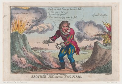 Fratello Joe tra due fuochi [sic], 25 settembre 1808 da Thomas Rowlandson