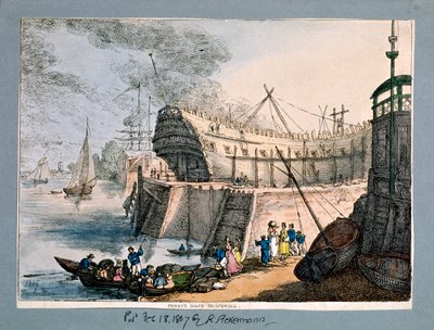 Brunswick Dock, Blackwall, Londra da Thomas Rowlandson