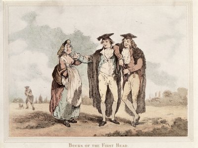 Bucks of the First Head, caricatura degli studenti di Oxford da Thomas Rowlandson