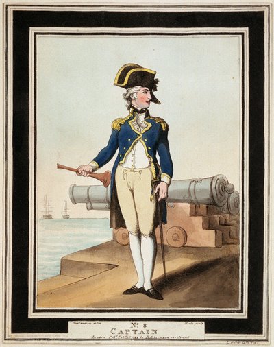 Capitano della Marina Reale nel XVIII secolo da Thomas Rowlandson