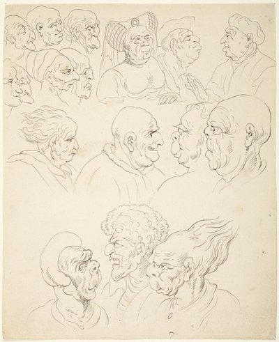 Teste caricaturali da Thomas Rowlandson