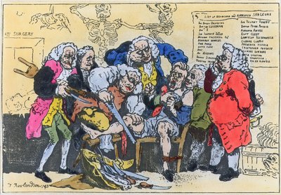 Caricatura di chirurghi georgiani al lavoro da Thomas Rowlandson