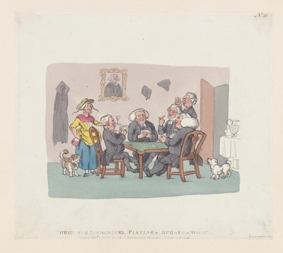 Accademici di Natale che giocano a Whist, 1 aprile 1803 da Thomas Rowlandson
