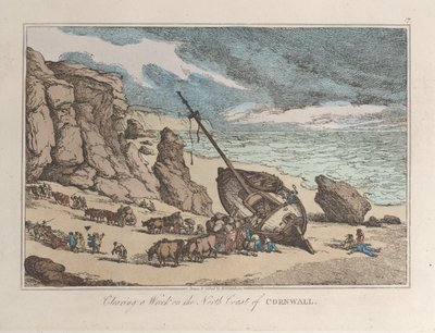 Rimozione di un relitto sulla costa settentrionale della Cornovaglia da Thomas Rowlandson
