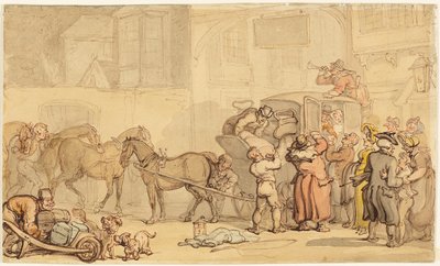 Cambio di cavalli alla carrozza da Thomas Rowlandson