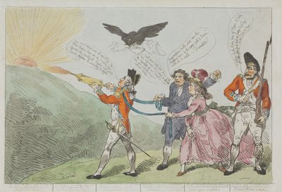 Il colonnello Topham si sforza, con il suo "Squirt", di spegnere il genio di Holman da Thomas Rowlandson