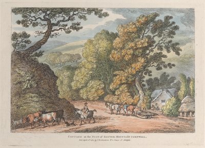 Cottage ai piedi del Router Mountain Cornwall, da Vedute in Cornovaglia da Thomas Rowlandson
