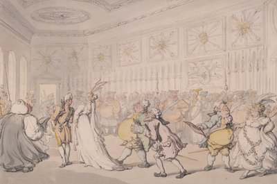 Cortigiani che attraversano la Sala delle Guardie, Palazzo di St James, Londra da Thomas Rowlandson