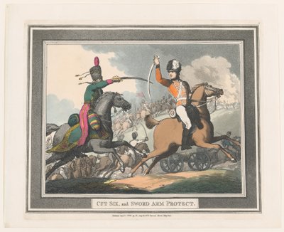 Taglio Sei e Protezione del Braccio con Spada, 1 settembre 1798 da Thomas Rowlandson