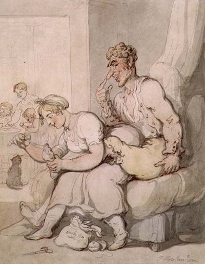 Rammendare il calzino da Thomas Rowlandson