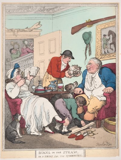 Diana nella paglia, o Un trattamento per i Quorniti da Thomas Rowlandson