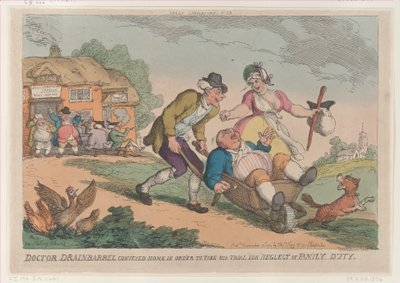 Il Dottor Drainbarrel Portato a Casa per Subire il Processo per Negligenza, 30 novembre 1810 da Thomas Rowlandson