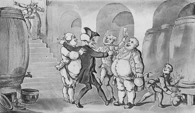 Doctor Syntax libero dalla cantina da Thomas Rowlandson
