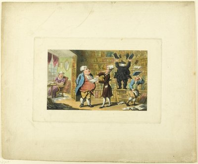 Doctor Syntax e il libraio, dal Tour del Doctor Syntax da Thomas Rowlandson