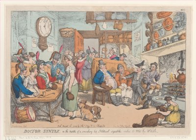 Doctor Syntax, nel mezzo di una disputa politica accesa, desidera Whe..., 31 agosto 1813 da Thomas Rowlandson