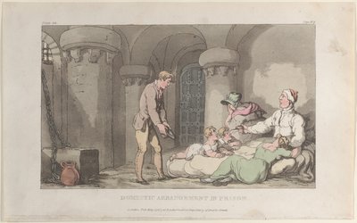 Disposizioni domestiche in prigione, da Il vicario di Wakefield, 1 maggio 1817 da Thomas Rowlandson