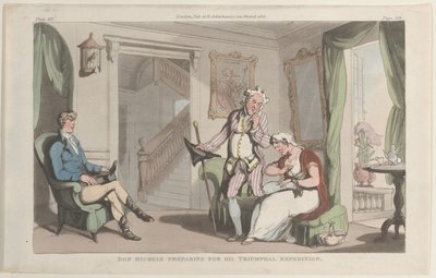 Don Michele che si Prepara per la Sua Spedizione Trionfale, da Napoli e la Campagna da Thomas Rowlandson