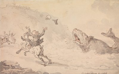 Il dottor Syntax allarmato da una balena da Thomas Rowlandson