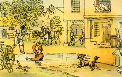 Il dottor Syntax divertito da Pat nello stagno da Thomas Rowlandson