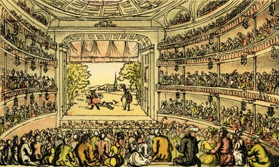 Dr Syntax al Covent Garden Theatre da Thomas Rowlandson