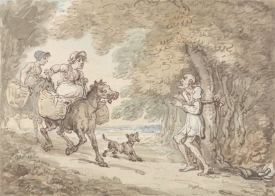 Il dottor Syntax legato a un albero dai briganti da Thomas Rowlandson