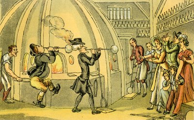 Dr Syntax nella vetreria da Thomas Rowlandson