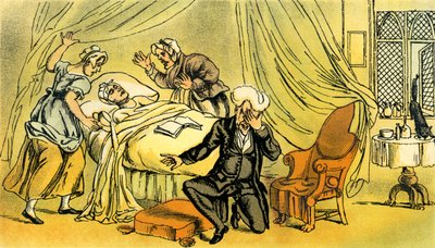 Il dottor Syntax lamenta la perdita della moglie da Thomas Rowlandson