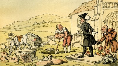 Dr Syntax che medita sulle lapidi da Thomas Rowlandson