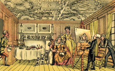 Dr Syntax dipinge un ritratto da Thomas Rowlandson