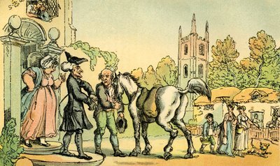 Il dottor Syntax parte per il suo tour ai laghi da Thomas Rowlandson