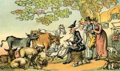 Dr Syntax che disegna dal vero da Thomas Rowlandson