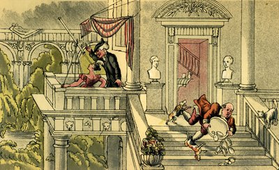 Dr Syntax osserva le stelle da Thomas Rowlandson