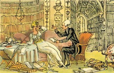 Dr Syntax con una bellezza intellettuale da Thomas Rowlandson