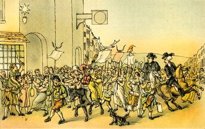 Il dottor Syntax con i cavalieri di Skimmington da Thomas Rowlandson