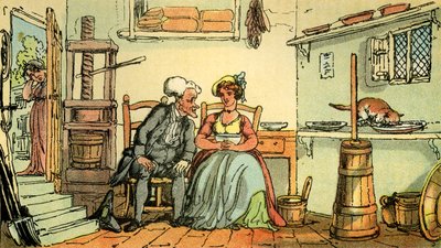 Dr Syntax con la lattaia da Thomas Rowlandson