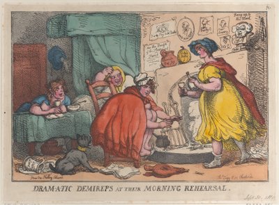 Dram-a-tic Demireps alla loro prova mattutina da Thomas Rowlandson