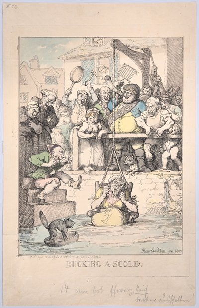 Annegamento di una Scold da Thomas Rowlandson