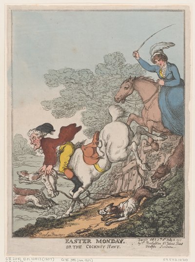 Lunedì di Pasqua, o La caccia dei Cockney, 14 luglio 1807 da Thomas Rowlandson