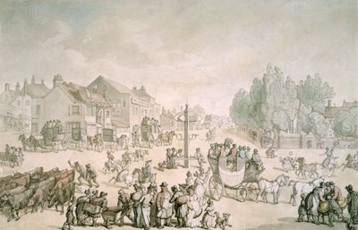 Elephant and Castle, Southwark, Londra, c1805-c1820 da Thomas Rowlandson