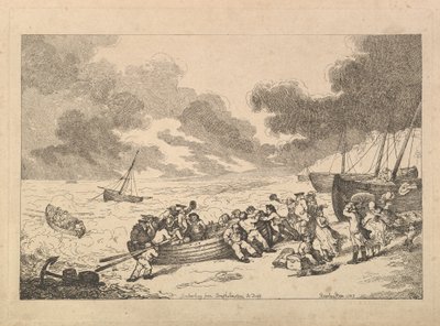 Partenza da Brighthelmstone alla volta di Diepp[e] (da *Imitazioni di disegni moderni*) da Thomas Rowlandson