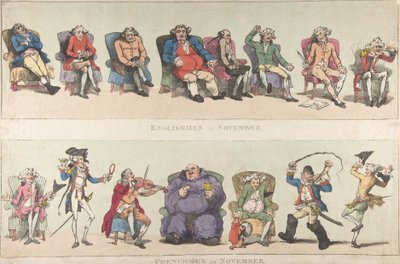 Inglesi a novembre, francesi a novembre, 25 novembre 1788 da Thomas Rowlandson