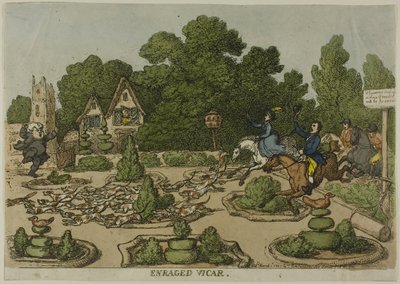 Vicario infuriato, da Miserie della vita umana da Thomas Rowlandson