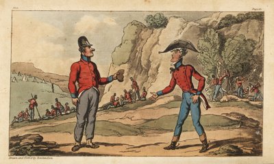 Ensign Johnny Newcome e il suo subalterno a mezza razione dopo la Battaglia di Salamanca da Thomas Rowlandson