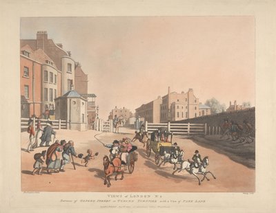 Ingresso di Oxford Street o Tyburn Turnpike (n. 4) da Thomas Rowlandson