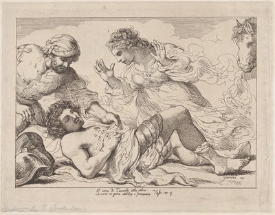 Erminia scopre il ferito Tancredi da Tasso, Gerusalemme Liberata, ca. 1790 da Thomas Rowlandson