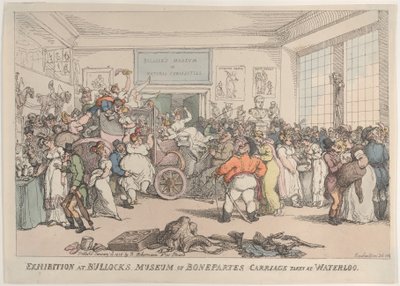 Esposizione al Museo di Bullock della Carrozza di Bonaparte, Presa a Waterloo, 10 gennaio 1816 da Thomas Rowlandson