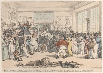 Esposizione al Museo di Bullock della carrozza di Bonaparte presa a Waterloo da Thomas Rowlandson