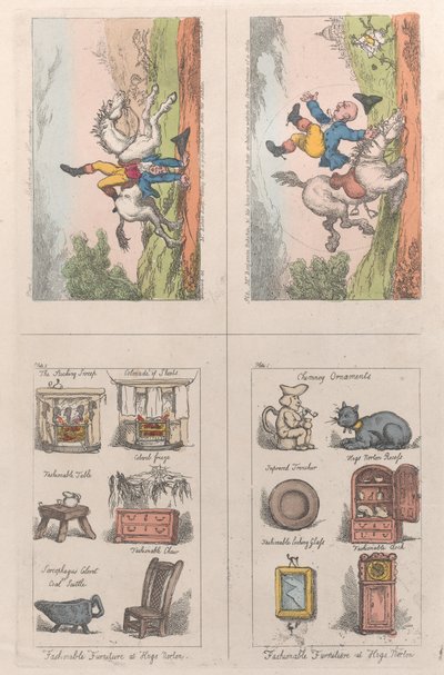 Mobili alla moda a Hogs Norton, Equitazione matematica da Thomas Rowlandson