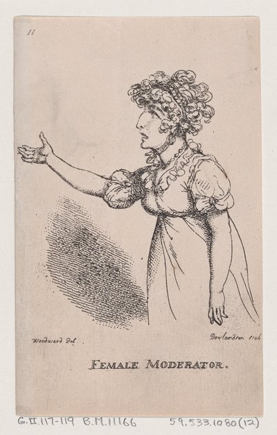 Moderatrice femminile da Thomas Rowlandson