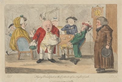 Colazione in volo, ovvero il contenuto di un pullman notturno da Thomas Rowlandson